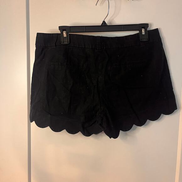 J. Crew Black Scallop Hem Pockets Linen Shorts Size 8 - Picture 3 of 8